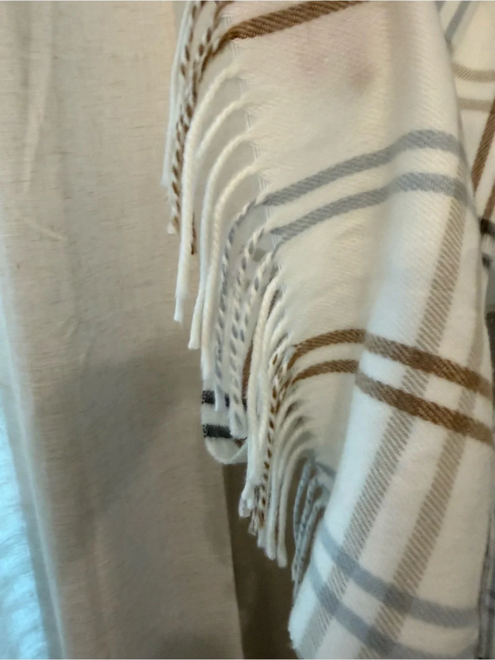 Steve Madden Cozy Plaid Fringe Scarf
